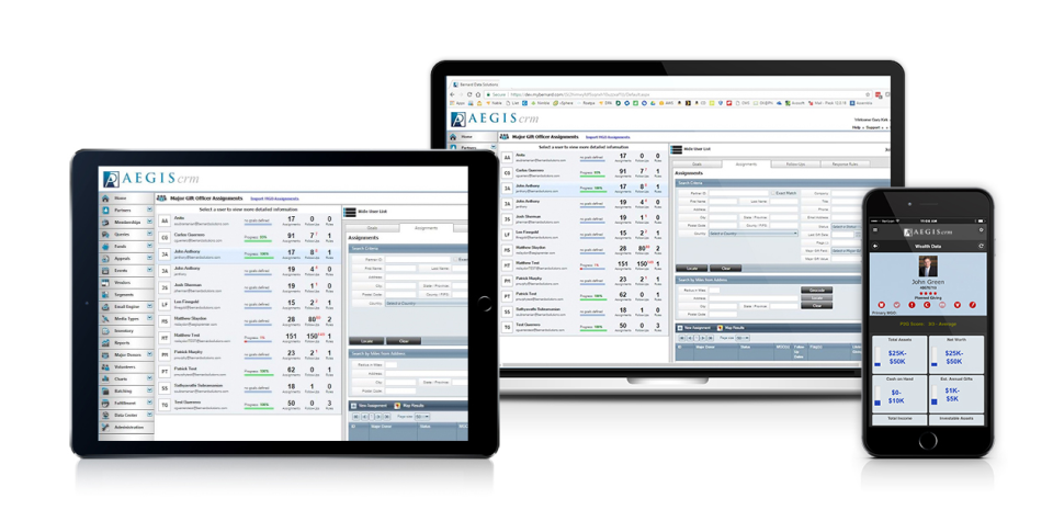 screenshot of Aegis CRM